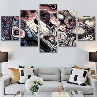 SIGNWIN 5 Panel Canvas Wall Art Modern Art...