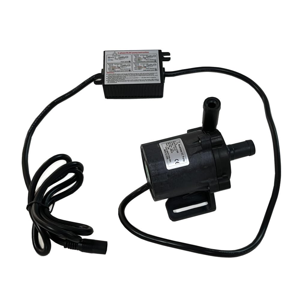SHYSKY DC50K-12120S - Bomba de agua micro sin escobillas de 12 V CC, mini bomba sumergible de 54 W, 12 m, 1260 lph, bajo ruido para circulación de agua, presurización, refrigeración
