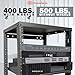 AxcessAbles 16U Open Frame Network & AV Rack with Caster Wheels, Two 2U Shelves, 10-32 & Cage Nut Compatible Rails, Cage Nuts, Screws, Cage Nut Tool & Wall Mount Kit | 19-Inch Equipment Rack