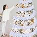 YUKL Iridescent White Christmas Tinsel Garland 49.2Feet Christmas Garland Xmas Tree Decoration Xmas Garland for Twist Hanging Ceiling Indoor Outdoor Christmas Tree Decorations