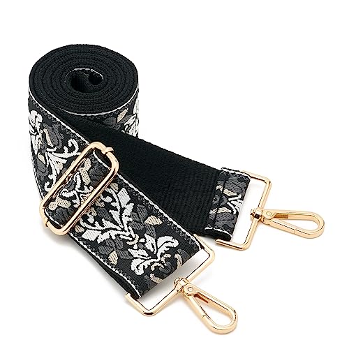Image of Wide Shoulder Strap Adjustable Replacement Belt Guitar Style Crossbody Bag Handbag Strap Multicolor Canvas Straps(Wide:2in)(Color51)