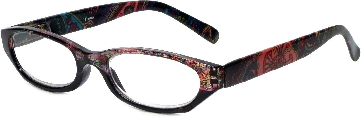 Calabria 4377 Cat Eye Floral Paisley Reading Glasses +1.25 Bulk Variety 3 Pack Women Readers Cute Eyeglass w/Case