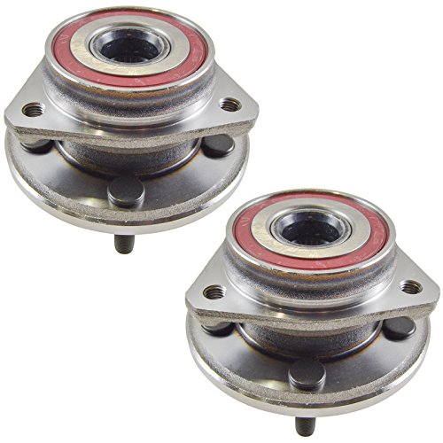 Image of TRQ Front Left and Right Wheel Bearing and Hub Assembly Set 2 Piece Compatible with 1999 Jeep Cherokee with Full Cast Rotors 2000-2001 Cherokee 1999 Wrangler with Full Cast Rotors 2000-2006 Wrangler