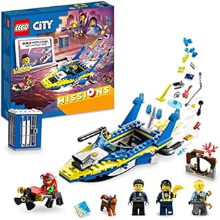 LEGO 60355 City Water Police Detective Missions, with Speed Boat Toy, Interactive Digital Adventure Building Game Playset with Bricks and 4 Minifigures