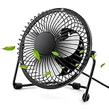 Mini Ventilatore USB, VGUARD 4 Pollici Portatile 360° Girevole Ventilatore da Tavolo Alluminio...