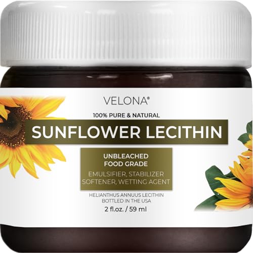 velona Pure Liquid Sunflower Lecithin 2 Fl Oz | Food Grade | Unbleached | Emulsifier, Stabilizer, Softener, Smoother, Wetting Agent | Use Today - Enjoy Results