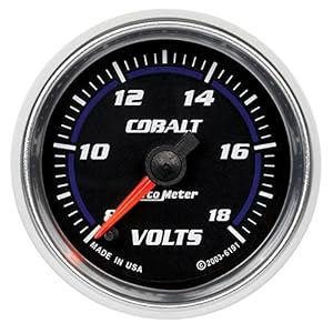 Auto Meter 6191 Cobalt 2-1/16″ 8-18V Full Sweep Electric Voltmeter