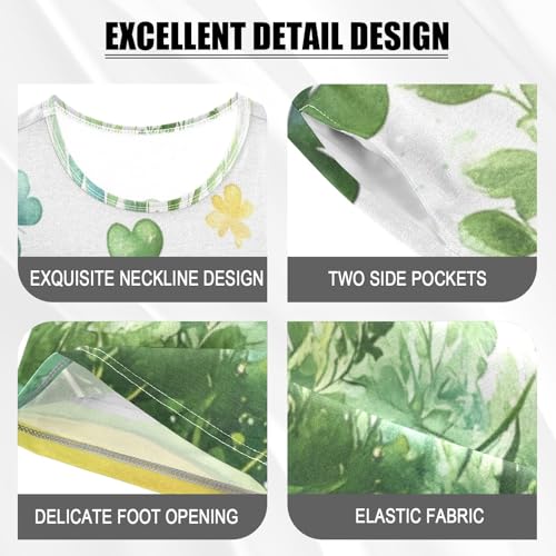 Summer Pajama Set Rainbow Clover, Short Sleeve Sleepwear Nightwear4