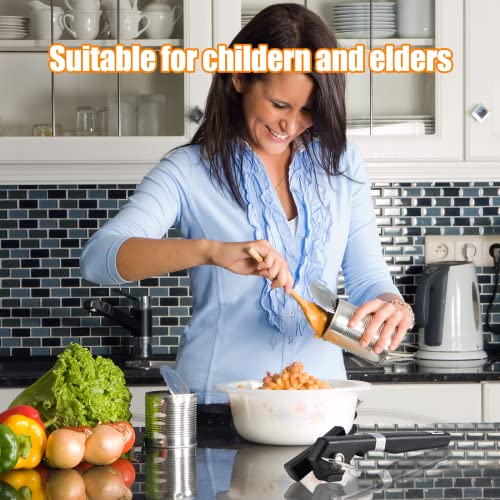 2 In 1 Safety Can Opener Manual Smooth Edge & Bottle Opener, No-Trouble-Lid-Lift Manual Can Opener With Magnet, Large Rubber Handle & Stainless Steel Blade, Side Cut Hand Can Opener For Kitchen #TOP6