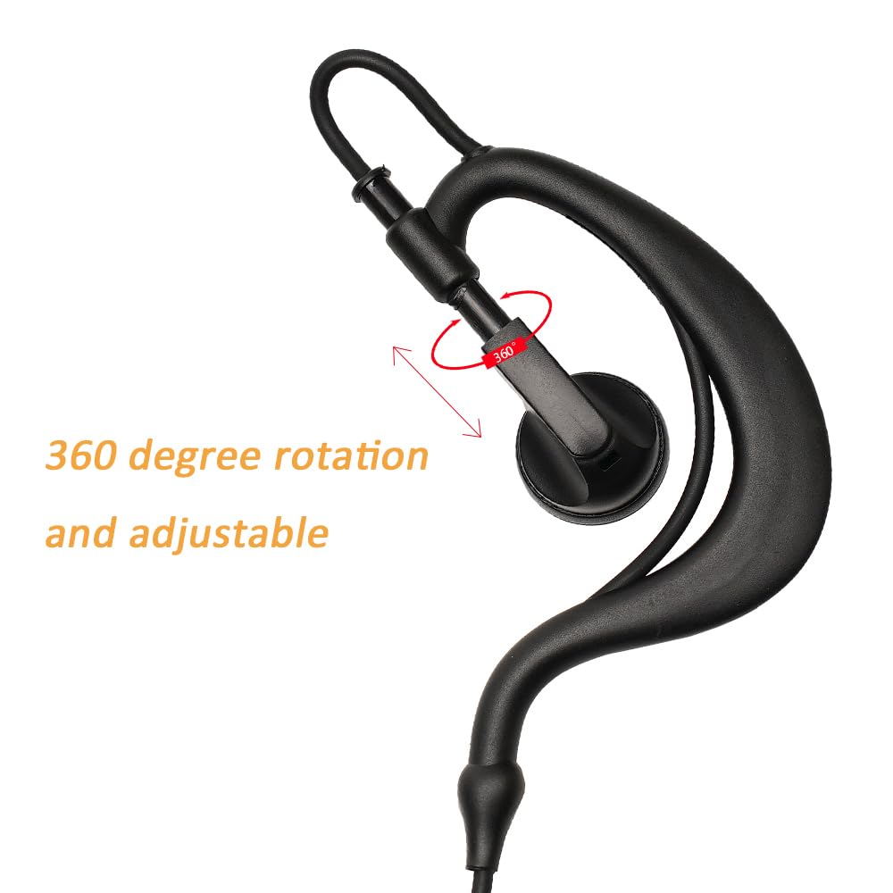 Auriculares en forma de G compatibles con Motorola XPR3500, XPR3500e, XPR3300, XPR3300e, paquete de 10