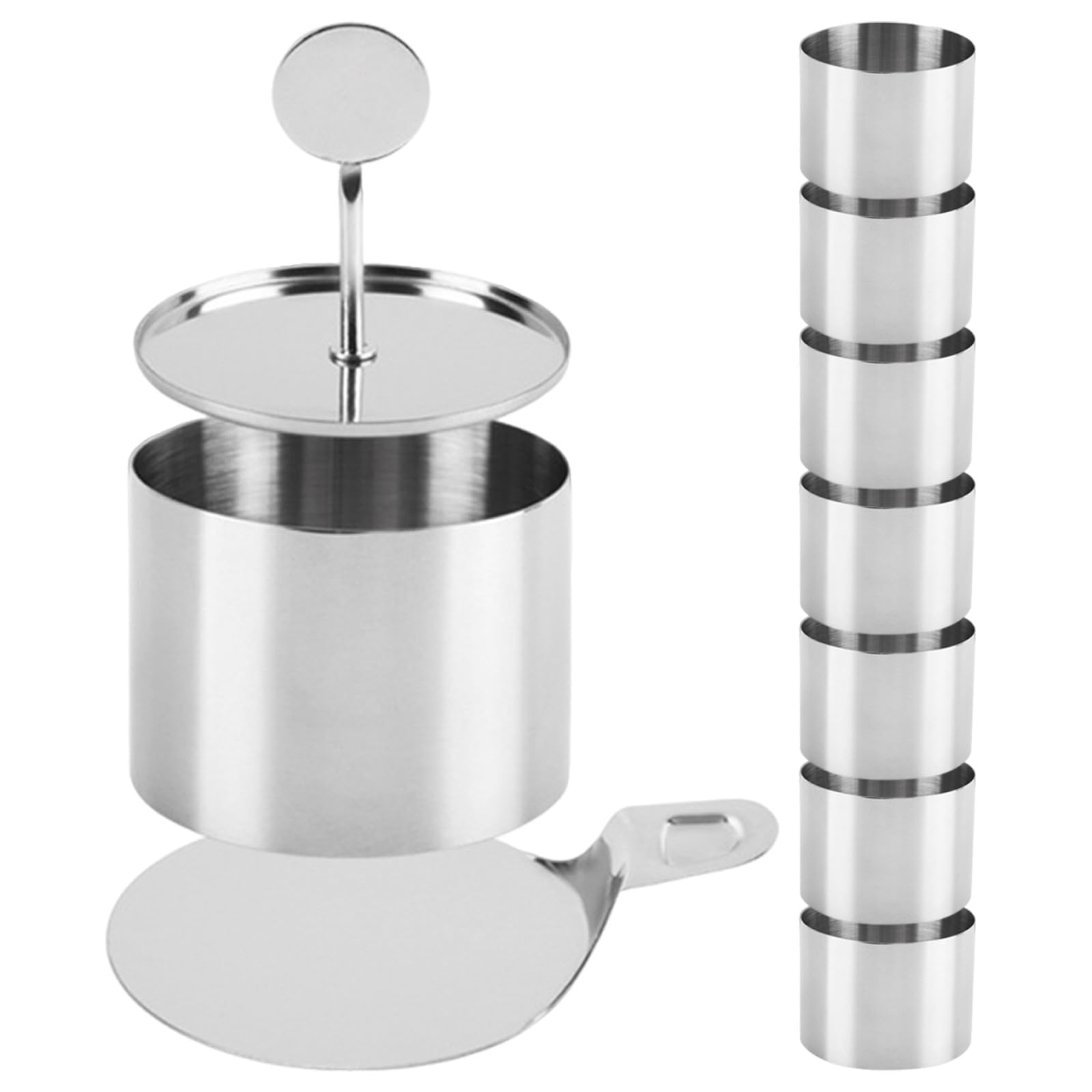 Operitacx 1 Juego de Aros para Pastel de Mousse: Cortador de Pastel Redondo de Acero Inoxidable de 7,6 cm (3") para Hornear - moldes para postres y repostería, Herramientas para Hornear, Incluye