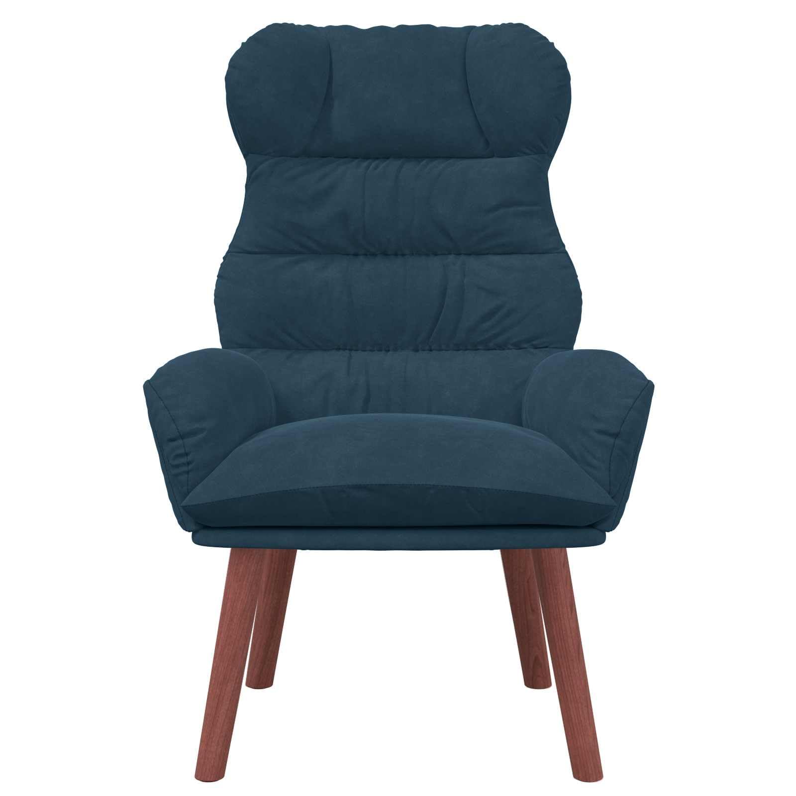 Moderner Samt Sessel Blau 69 x 74 x 93 cm mit gepolsterten Armlehnen und stabilen Gummibaumfüßen, weicher Samtrücken, ideal für Wohnzimmer, Schlafzimmer oder Büro