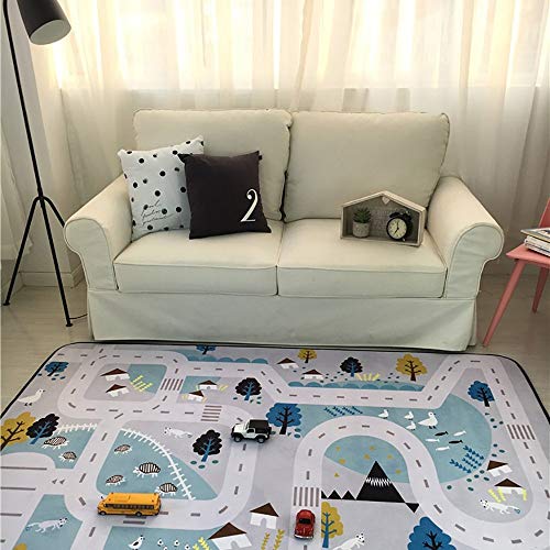 Tapis de jeu rectangle style ferme 150x200cm pour le salon rustique