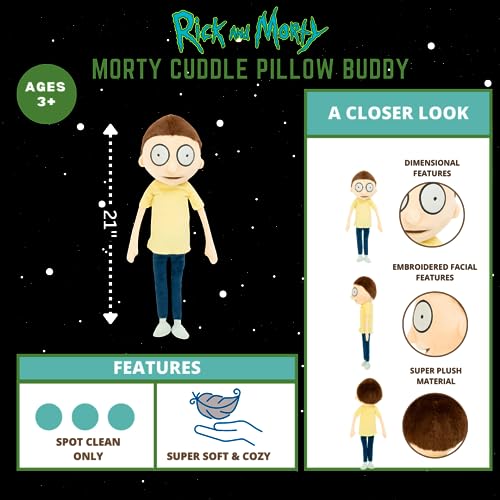 Image of Franco Collectibles Kidult Adult Swim Rick & Morty Super Soft Plush, (100% Officially Licensed Product), Morty