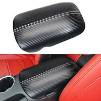 Funda De Cuero Sintético Para Reposabrazos Consola Central Ford Mustang 94-04 | Pieliz | Negro Con Costura Roja
