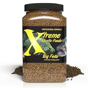 Xtreme Big Fella 3.0mm Pellets: Professional Nutrition for Medium to Large Cichlid/Community Fish – Boost Immune & Digestive Health, Color & Energy, Max Protein Fish Food – USA Farm Grown (35oz)