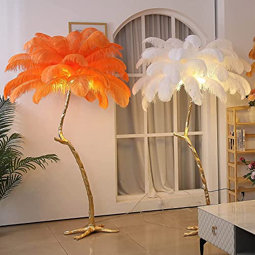 Lámpara de pie de plumas para la decoración de la sala de estar 2