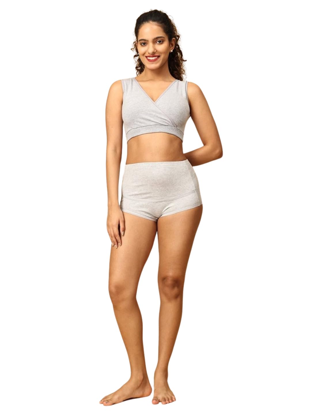 Maternity and Nursing Lingerie Combo | Maternity Nursing Sleep Bra and Overbelly Support Panties | Easy Breastfeeding | Comfortable | Solid Print | Pre and Post Pregnancy-image-28