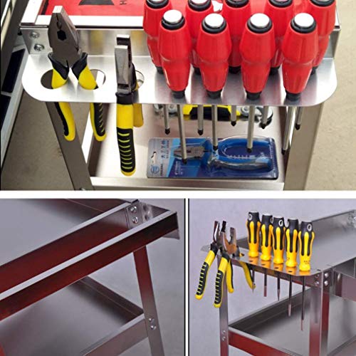 Chariot à outils en acier inoxydable support de rangement garage argent 100KG
