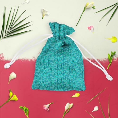 Image of ArtzFolio Blue Waves | Pouch Wrist Potli Bag | Bag for Weddings & Casual Parties