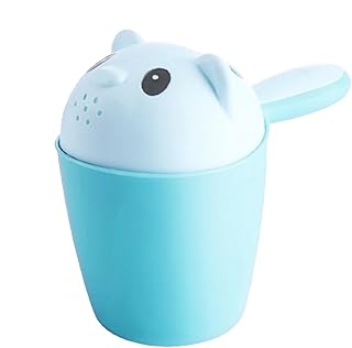 Taza de enjuague para bebé, mango ergonómico, taza de enjuague de champú, bonita cascada, enjuague de baño, taza de lavado para el cabello, cucharas, aspersor, rociador de agua para lavar el