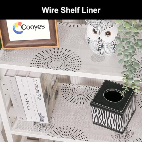 Image of Cooyes Shelf and Drawer Liner for Kitchen Cabinets - Non-Adhesive, Waterproof, Non-Slip Cabinet Liners for Scratch Protection, Desk, Refrigerator, Shelves, Drawers with Modern Pattern