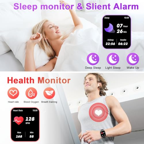 Boquaw Y2 Smart Watch For Men Women Fitness: Make/Answer Call Smart Watches For Men Digital Mens Watches Running Waterproof Smartwatch Android Phones Iphone Samsung Compatible Heart Rate Monitor Step Tracker thumb #2
