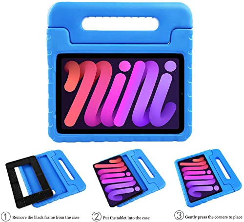 Avawo Kids Case For Ipad Mini 6 (2021,8.3 Inch), Ipad Mini 6Th Generation Case Kids, Shockproof Lightweight Handle Stand Kids Case For 8.3 Inch New Ipad Mini 6Th Generation 2021, Blue #TOP7
