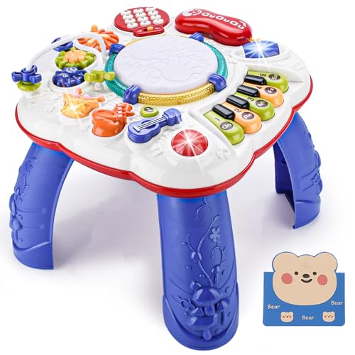 KIMIGO Spielzeug Ab 1 Jahr - Baby Spielzeug 6 in 1,Baby Abenteuer Spieltisch Kinderspielzeug Spieltisch ab 1 2 Jahre 9 Monate Ostern Geschenke Ostergeschenke ab Aktivitätstisch für Babyspielzeug