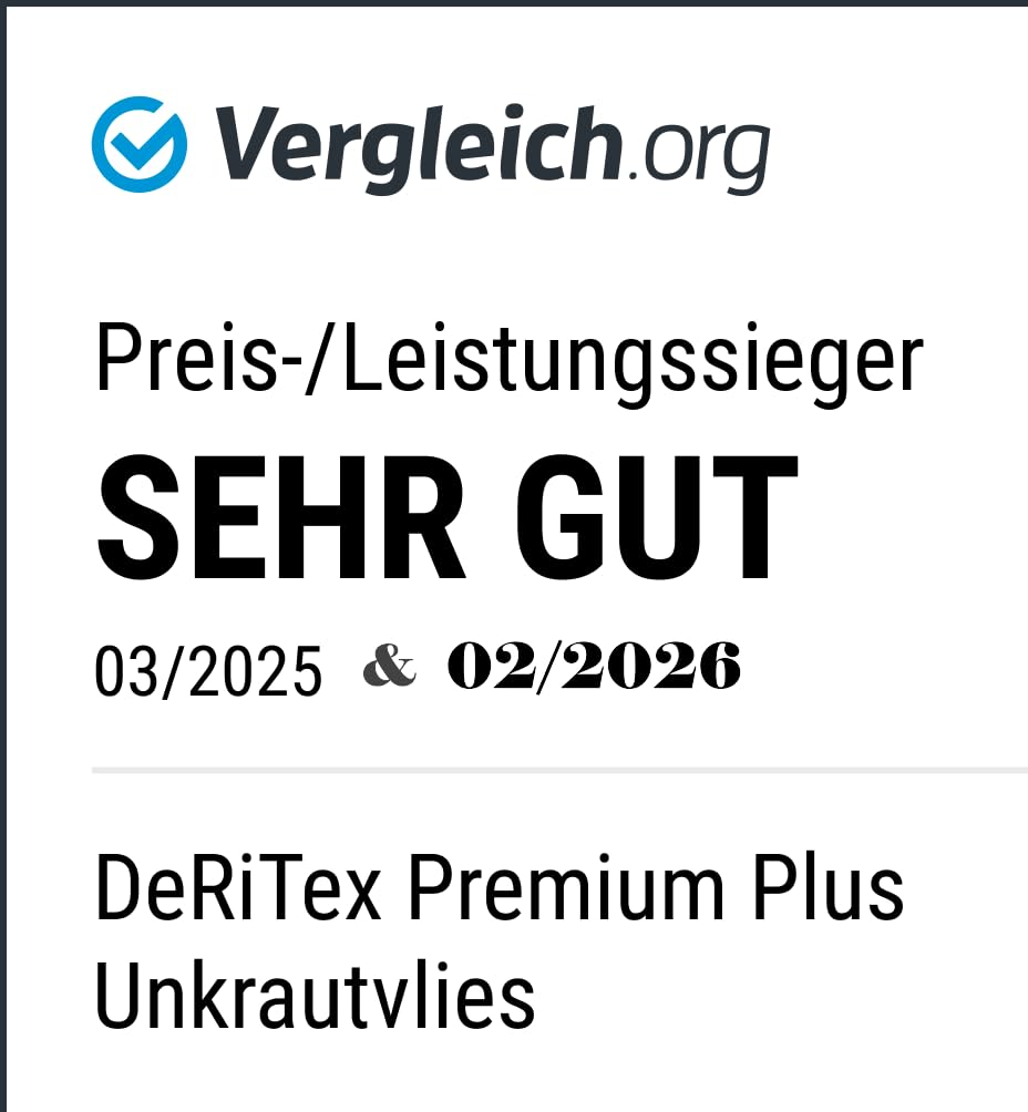 180 g/m² - Unkrautvlies BZW. Unkrautschutzvlies „Premium Plus“ (L) 25 m x (B) 1,0 m = 25m²