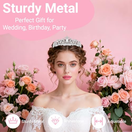 image for Papoopy Tiara Crown for Women, Queen Tiaras for Bridal, Birthday, Prom
