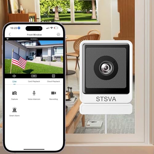 3MP 2K Window Security Camera,2.4G&5G WiFi Indoor Camera for Home with Color Night Vision,24/7...