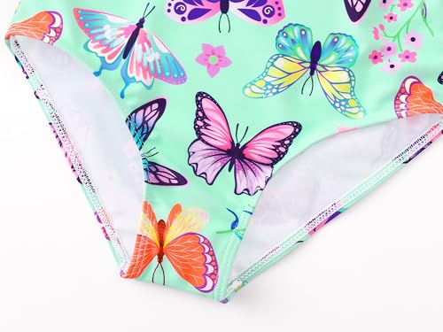 Image of Dvenki Toddler Girls One Piece Swimsuit Adjustable Straps Sizes 2T-10 | quick-dry swim fabric, skin-friendly, ruffle neckline, leopard, check, mermaid prints, swimwear for beach, pool, summer party