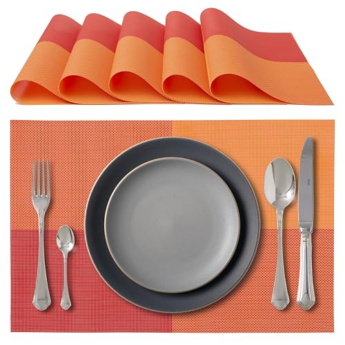 IPEA Manteles Individuales Americanos Elegantes 45 x 30 cm para Cena, Almuerzo, Desayuno – 6 Unidades – Mantel Individual Lavable, Resistente al Calor, Antideslizante, Antimanchas para Mesa de Cocina