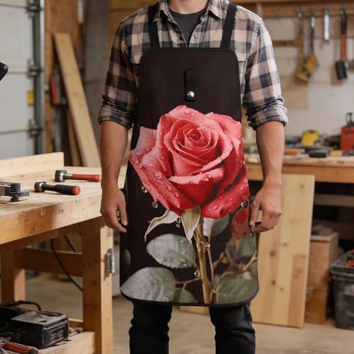 Delantal de trabajo con 8 bolsillos, ajuste cruzado y diseño floral miniatura 5