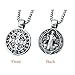 ENHONG Mens Stainless Steel St Benedict Medal Necklace,Silver Catholic Medalla Cross Demon Protection Roman Exorcism Pendant Ghost Hunter 24 Inch