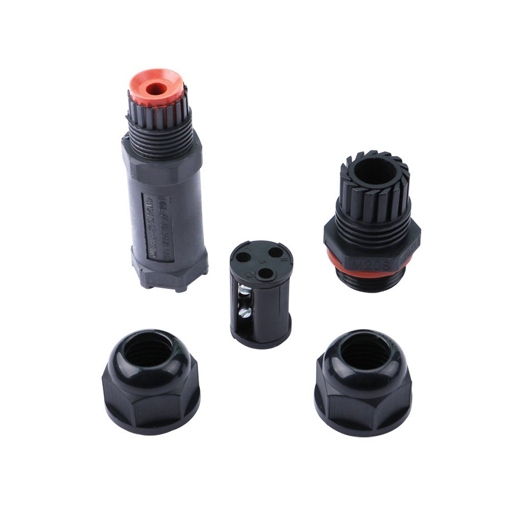 Connettore cavi impermeabile IP68, CESFONJER 2pezzi connettore per cavi esterni, scatola giunzione esterna, accoppiatore per manicotti per connettori per cavi per cavi da 2 o 3 pin di diametro 5-13 mm