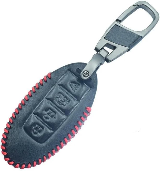 Leather Car Key Shell With keychain Key Protector for Nissan Micra K14 K13 Juke F15 Note E12 Leaf Cube X-trial 370Z
