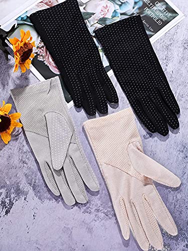Bestmaple 3 pares de luvas de proteção solar para meninas e mulheres, luvas de verão com proteção UV