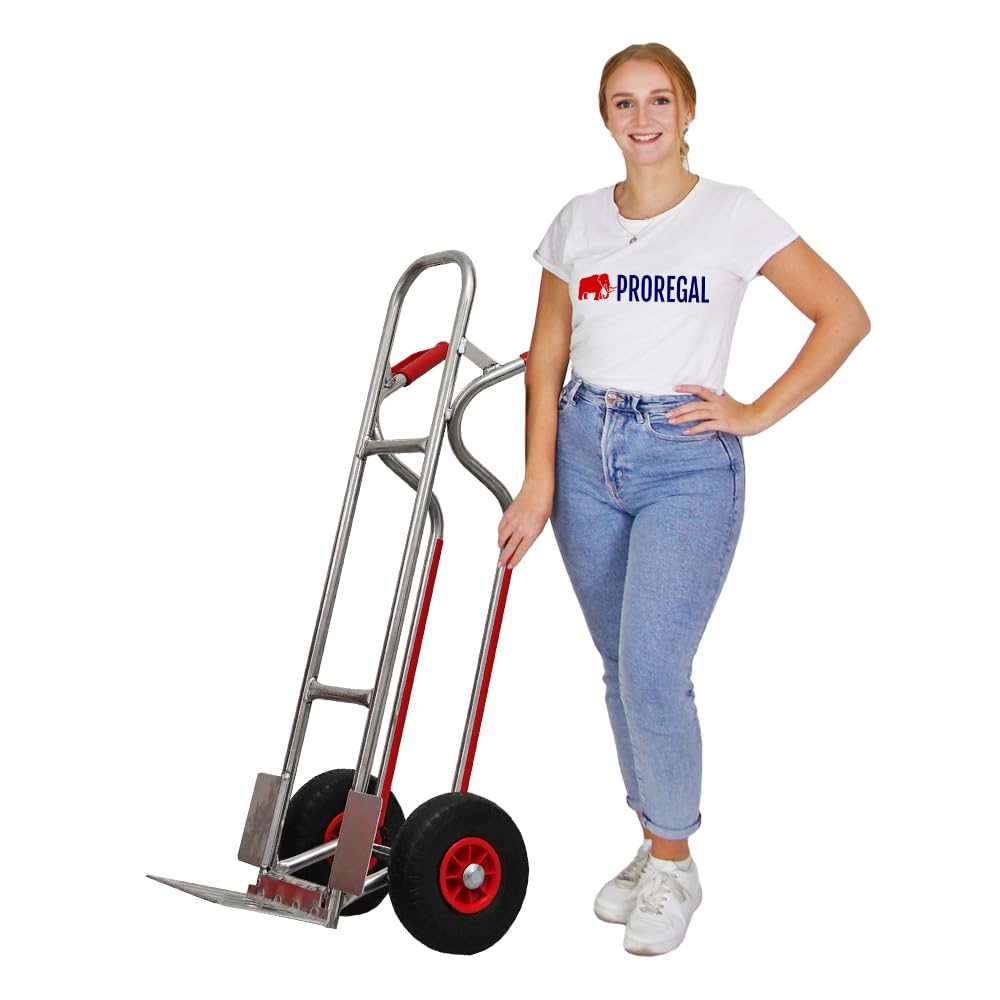 Diable Pro Pour Escaliers Taurus - Capacité 150kg, Roues étoile 3 Faces, Pliable - Rouge/Noir