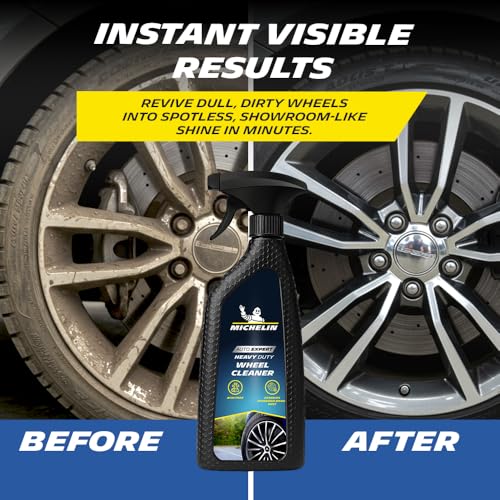 Image of MICHELIN Wheel & Rim Cleaner 500ml | Powerful Brake Dust & Grime Remover | Acid Free Formula Safe on Alloy, Chrome & Painted Wheels Deep Cleaning Formula Restores Shine & Removes Iron Contaminants