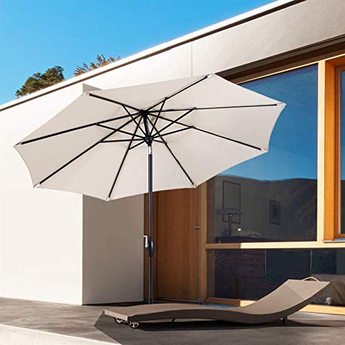 Sombrillas parasolas con cigüeñal y poste de aluminio para mesas al aire libre