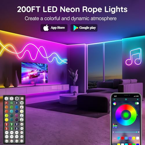 Letianpai 200FT-LED NEON B Neon Rope Lights,Flexible Led Rope Lights Control thumb #1