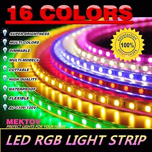 Tira LED RGB 5050 110V 20m Multicolor Dimmable Impermeable miniatura 6