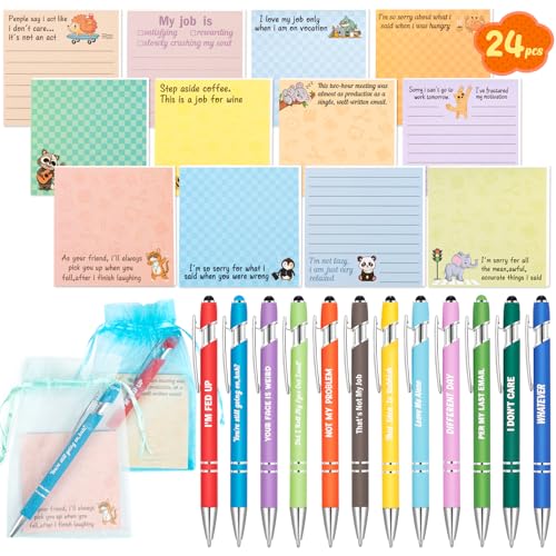 Cadeaux pour collègues stylos amusants sarcastiques et blocs notes idée Noël