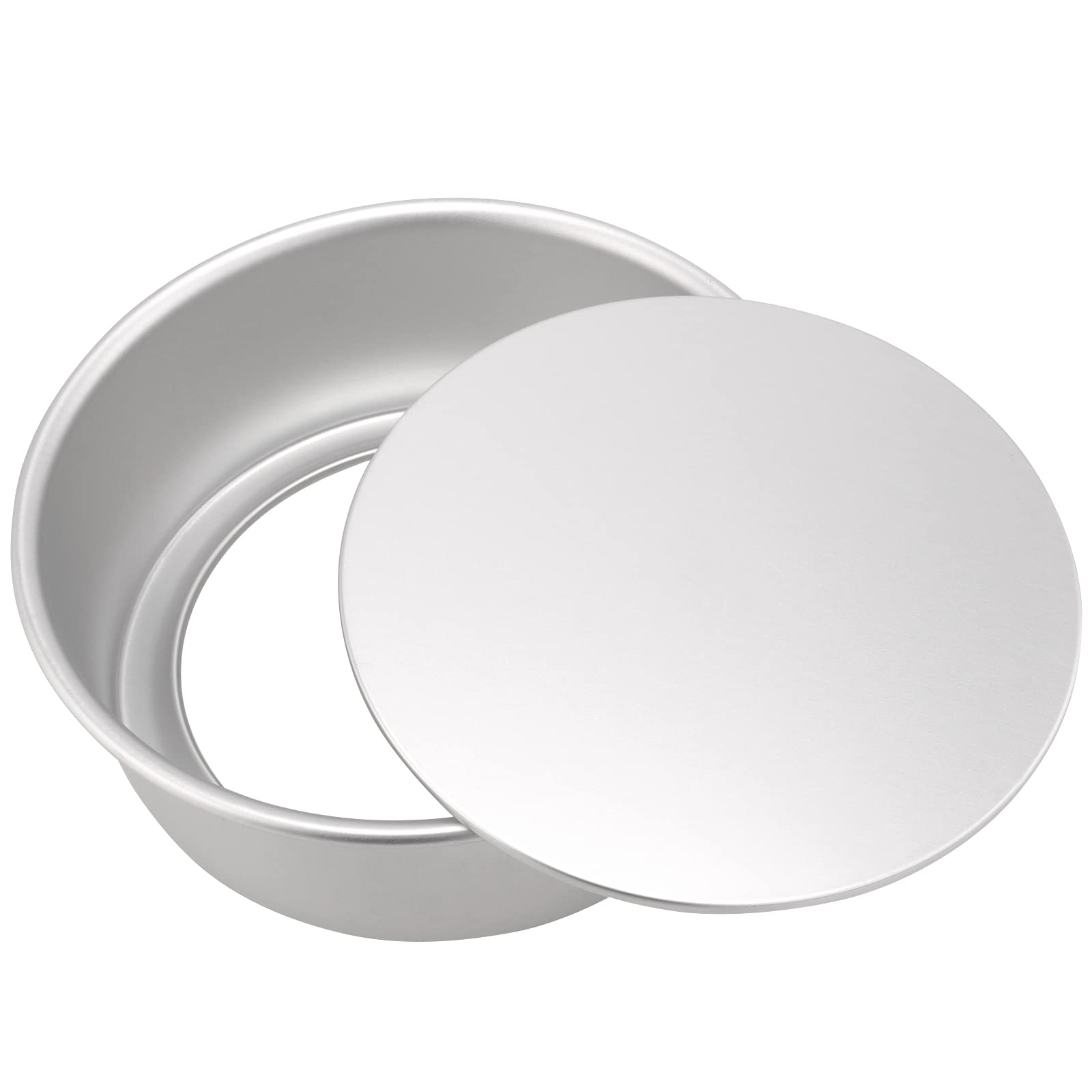 ZOENHOU Set di 3 tortiera rotonda in alluminio anodizzato, 15,5 cm, 20,5 cm, con fondo rimovibile, 3 cm, antiaderente rotondo teglia da forno