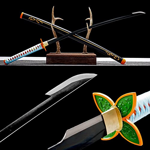 Demon Slayer Inspired Japanese Katana Hand Forged Carbon Steel Blade Lacquered Scabbard Anime Collectible (Kochou Shinobu)