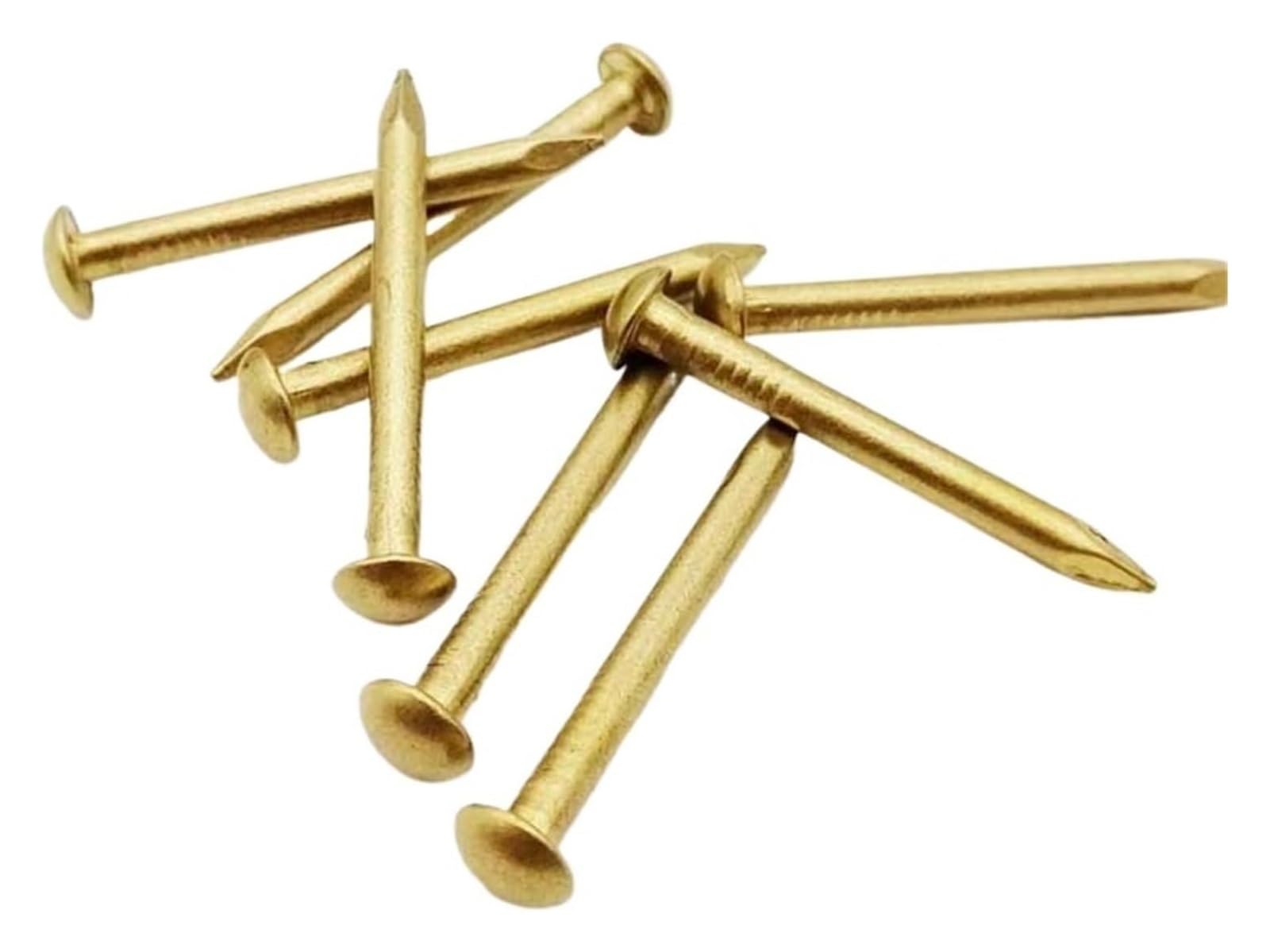 Malutkie gwoździe mosiężne, 10-100 szt. Średnica 1,2 1,5 2 2,8 mm Długość złota = 8–50 mm(2x25mm)