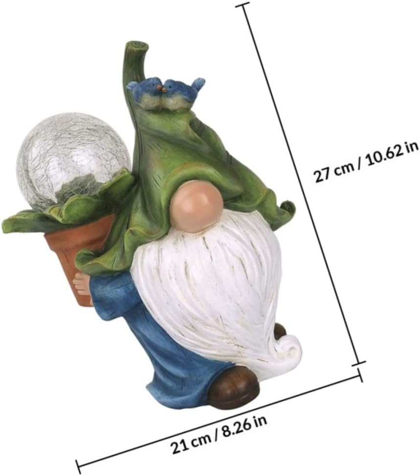 Levemolo Solar Energy Resin Character Garden Ornament with LED Light, Outdoor Resin Craft Lamp for Patio Lawn Decoration, Solar Powered Figurine Light for Garden Pathway