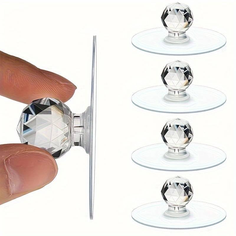 4 Adet Şeffaf Kapı Kolu Kendinden Yapışkanlı Dolap Çekmece Tutacağı Gardırop Mutfak Banyo Komodini Mobilya Kolu